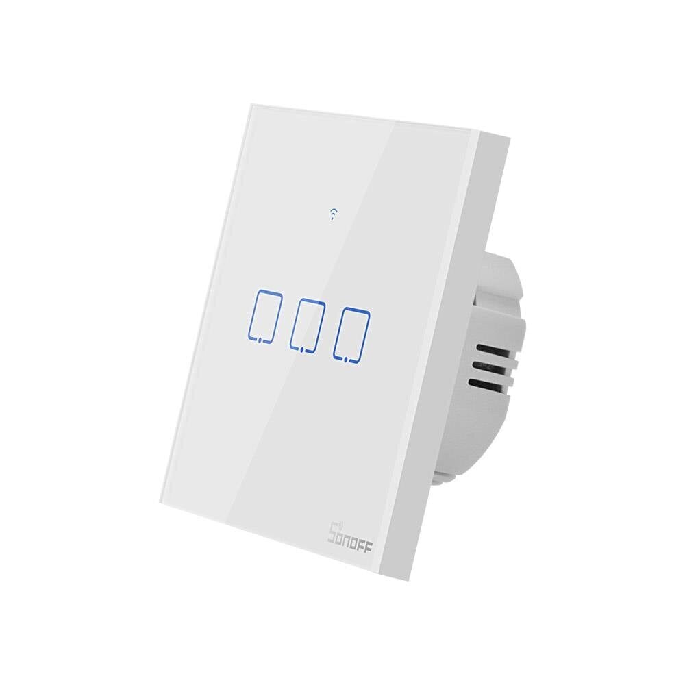 Sonoff išmanus šviesos jungiklis WiFi + RF 433, EU TX (3 kanalų) цена и информация | Elektros jungikliai, rozetės | pigu.lt