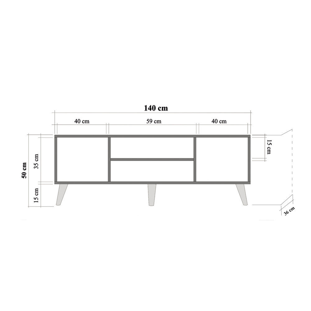 TV staliukas Selsey Smartser 140 cm, mėlynas цена и информация | TV staliukai | pigu.lt