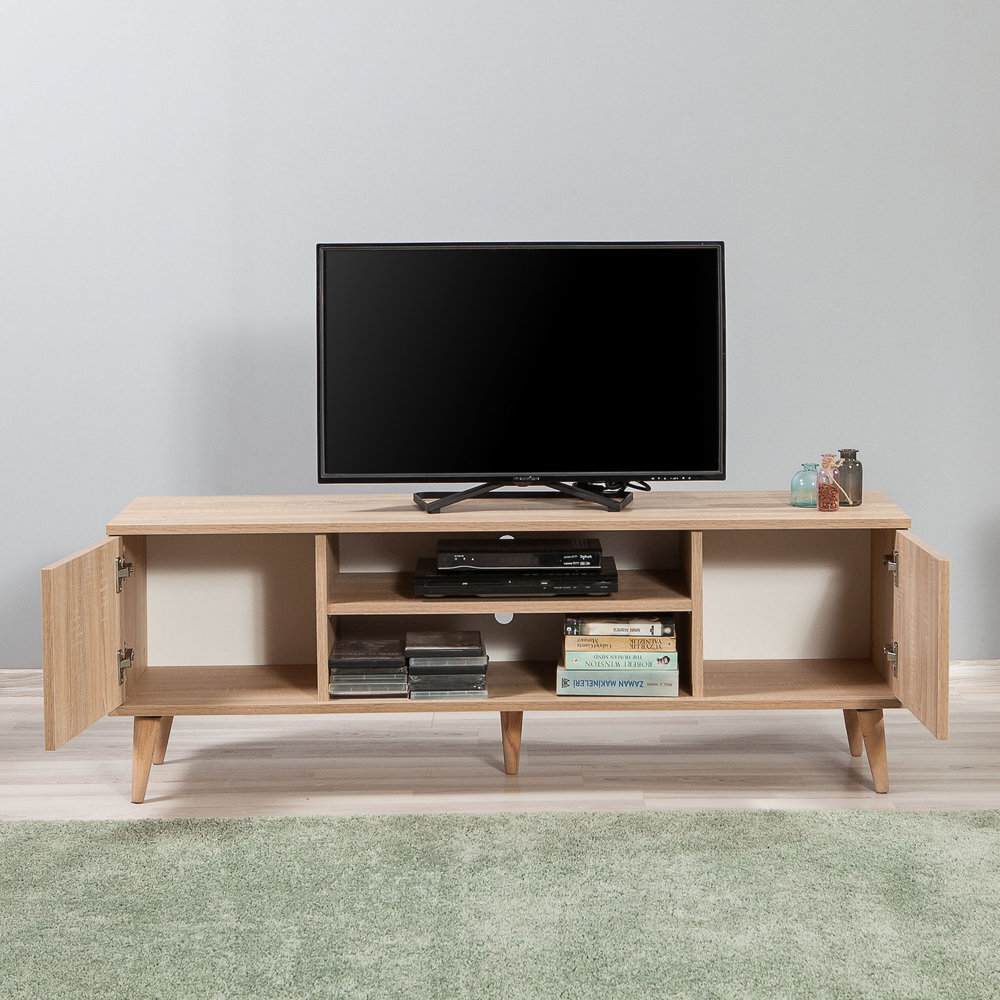 TV staliukas Selsey Smartser 140 cm, rudas kaina ir informacija | TV staliukai | pigu.lt