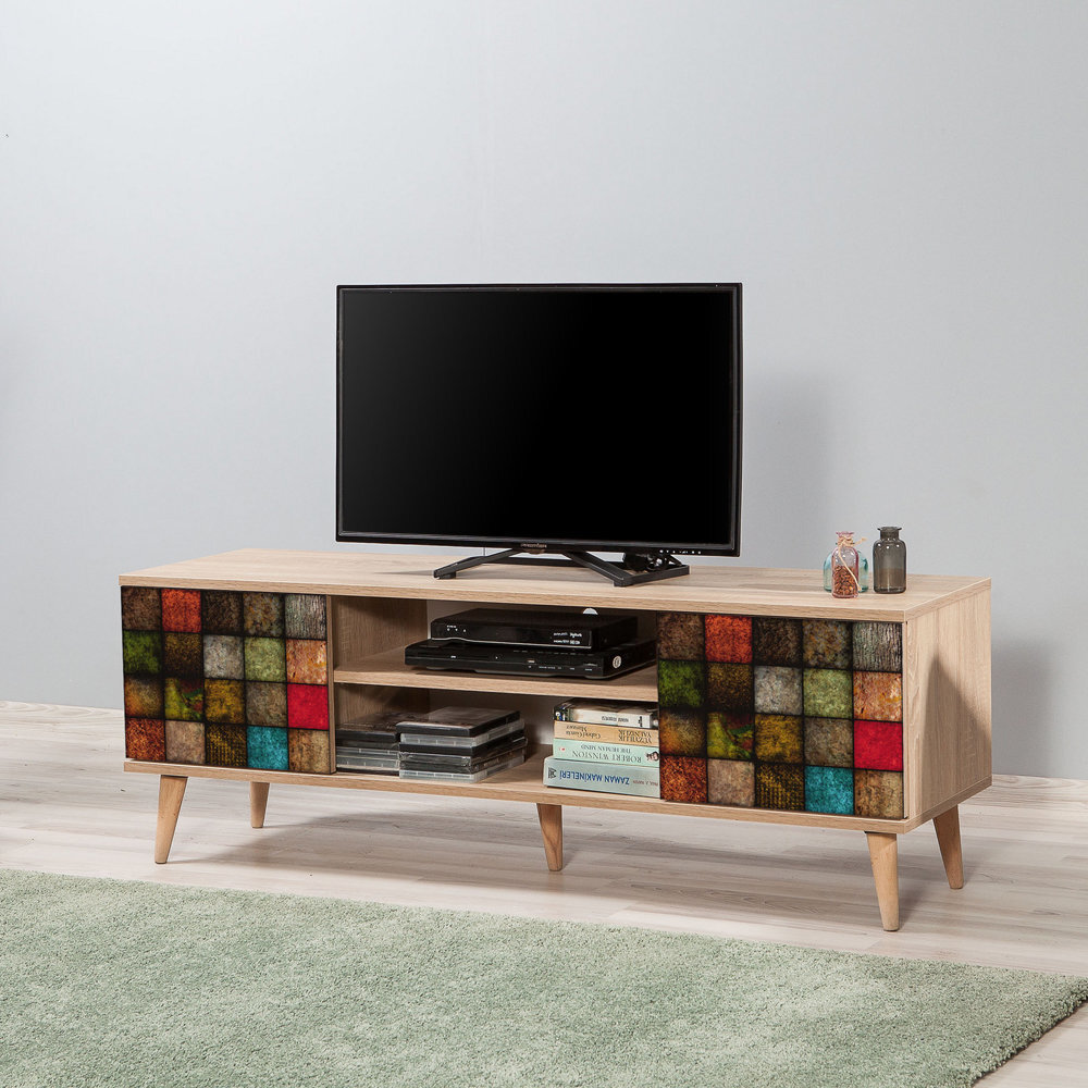 TV staliukas Smartser 140 cm, ąžuolo spalvos kaina ir informacija | TV staliukai | pigu.lt