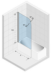 Vonios sienelė RIHO Novik 75 cm цена и информация | Аксессуары для ванн, душевых кабин | pigu.lt