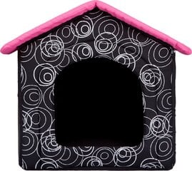 Лежак-конура Hobbydog R1, 38x32x38 см, черный/розовый цена и информация | Лежаки, домики | pigu.lt