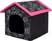 Guolis-būda Hobbydog R1, 38x32x38 cm, juodas/rožinis kaina ir informacija | Guoliai, pagalvėlės | pigu.lt