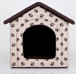 Guolis-būda Hobbydog R1 pėdutės, 38x32x38 cm, smėlio spalvos kaina ir informacija | Guoliai, pagalvėlės | pigu.lt