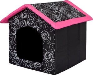 Guolis-būda Hobbydog R2, 44x38x45 cm, juodas/rožinis kaina ir informacija | Guoliai, pagalvėlės | pigu.lt