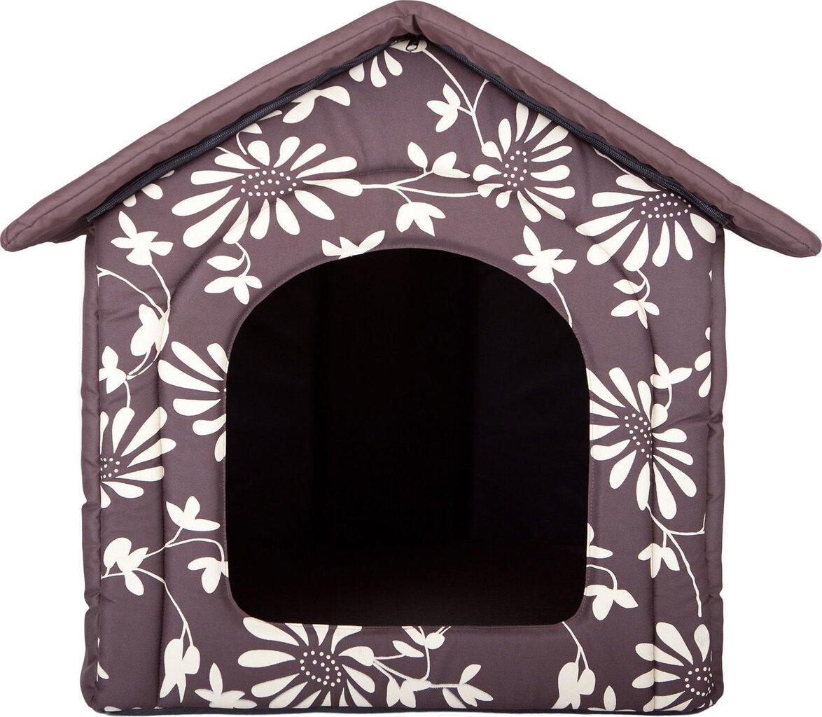 Guolis-būda Hobbydog R4 gėlės, 60x55x60 cm, rudas kaina ir informacija | Guoliai, pagalvėlės | pigu.lt