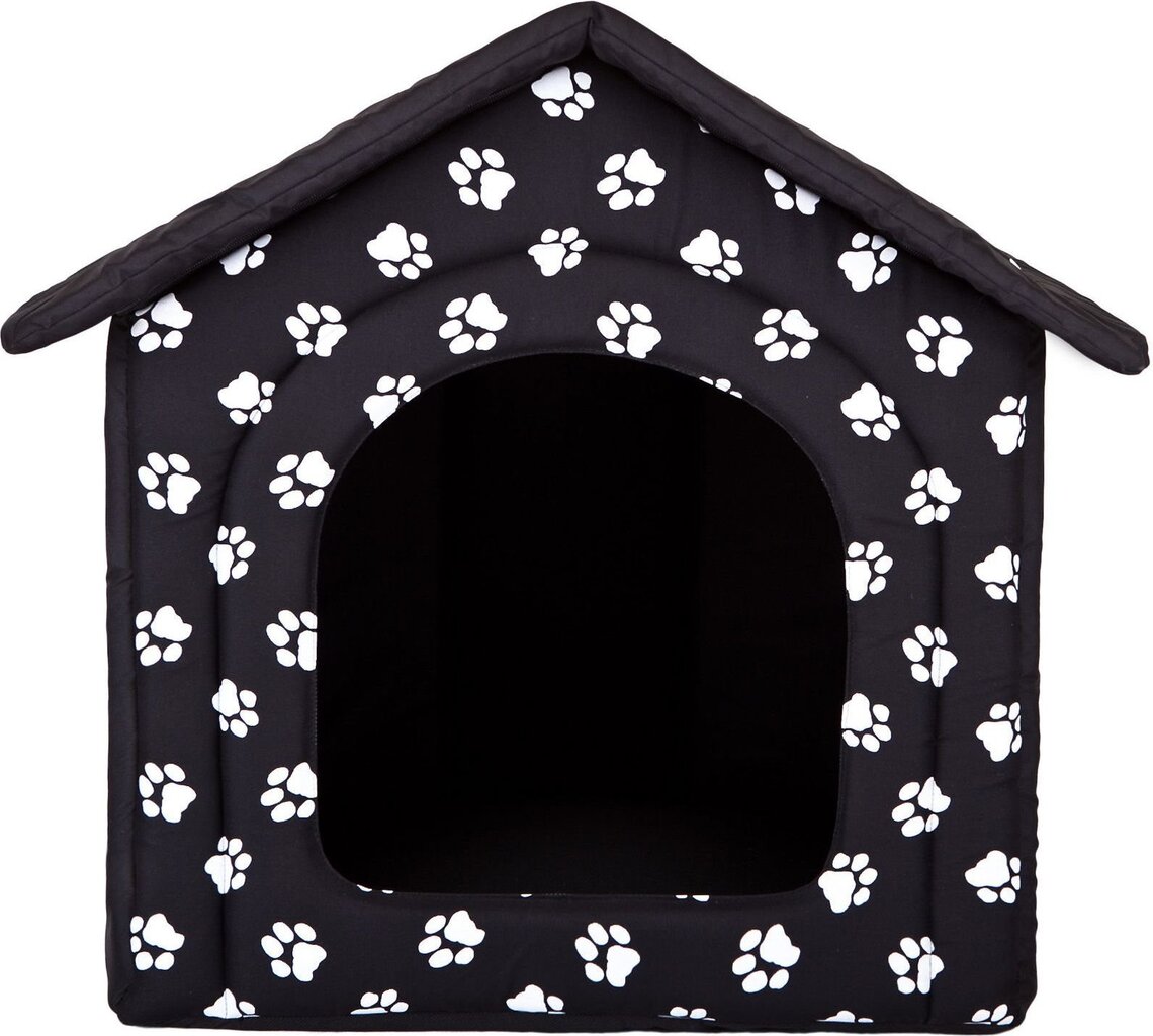 Guolis-būda Hobbydog R6 pėdutės, 76x72x74 cm, juodas kaina ir informacija | Guoliai, pagalvėlės | pigu.lt