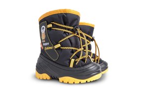 Demar vaikiški žieminiai batai su natūralia vilna HAPPY ESKIMO, juodai geltoni kaina ir informacija | Žieminiai batai vaikams | pigu.lt