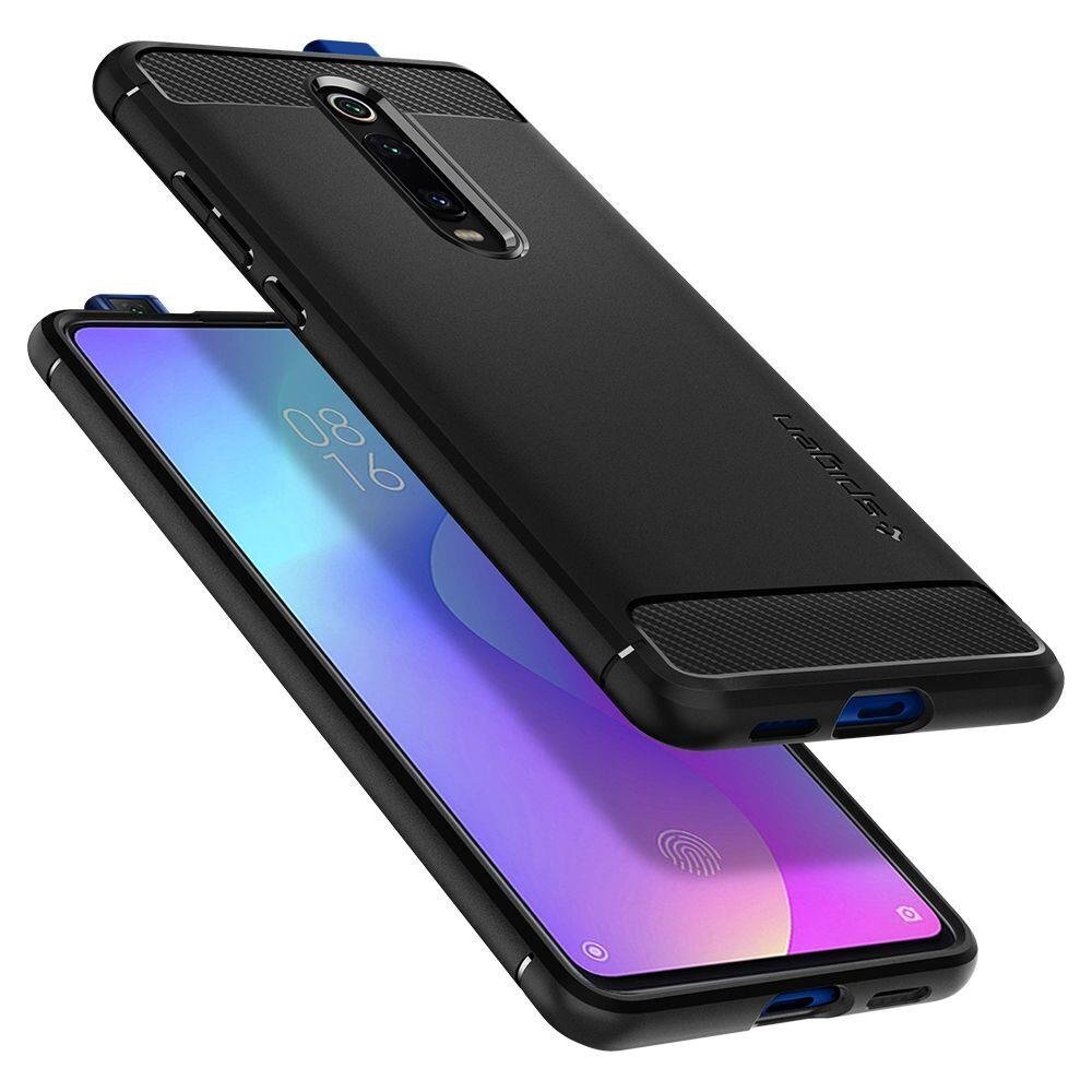 Dėklas Spigen Rugged Armor Xiaomi Mi 9T/9T Pro juodas kaina ir informacija | Telefono dėklai | pigu.lt