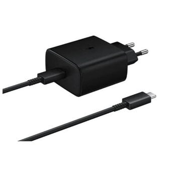 Samsung EP-TA845XBEGWW Quick Charge 3.0 / 45Вт дорожный адаптер + USB-C провод, черный цена и информация | Зарядные устройства для телефонов | pigu.lt