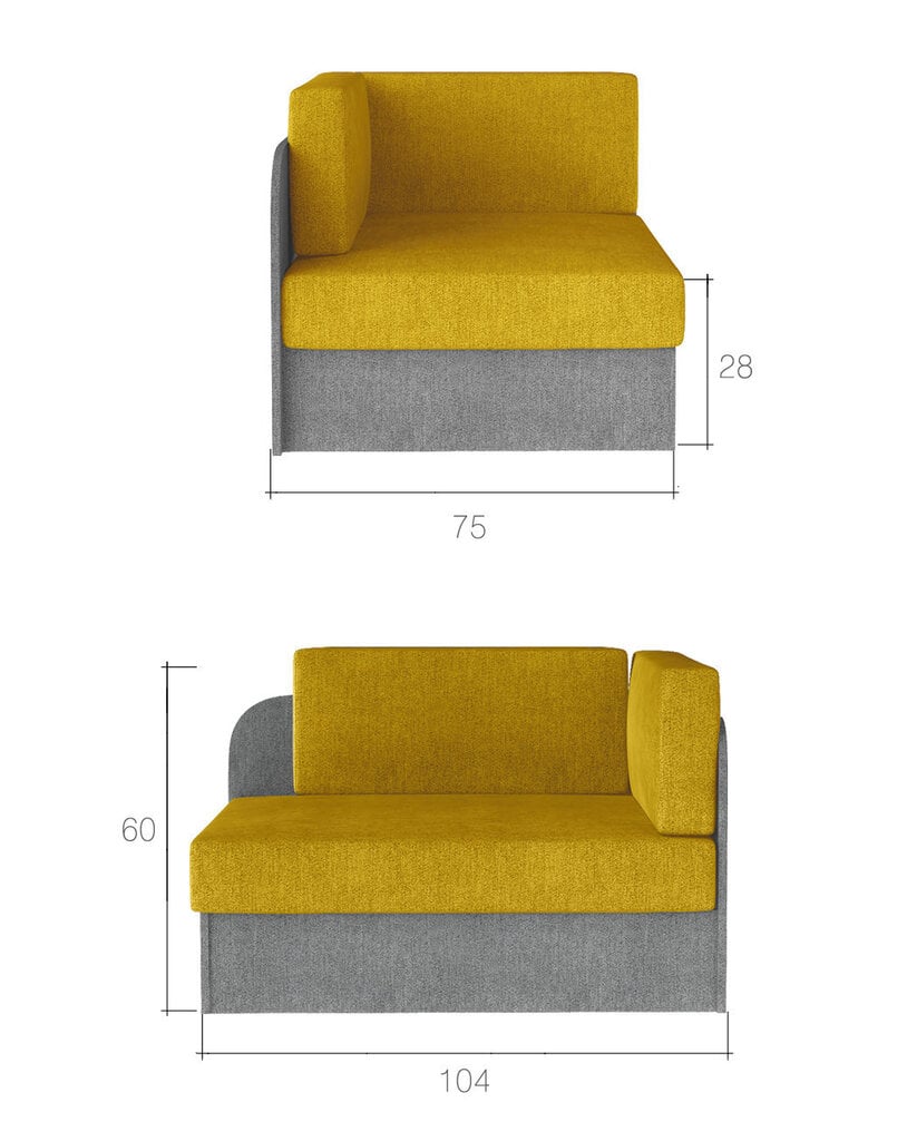 Sofa NORE Rosa, šviesiai pilka kaina ir informacija | Sofos | pigu.lt