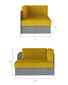 Sofa NORE Rosa, mėlyna/pilka kaina ir informacija | Sofos | pigu.lt