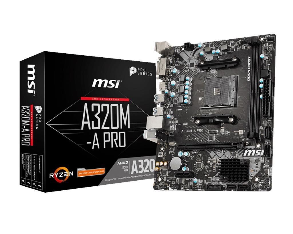 MSI A320M-A Pro kaina ir informacija | Pagrindinės plokštės | pigu.lt