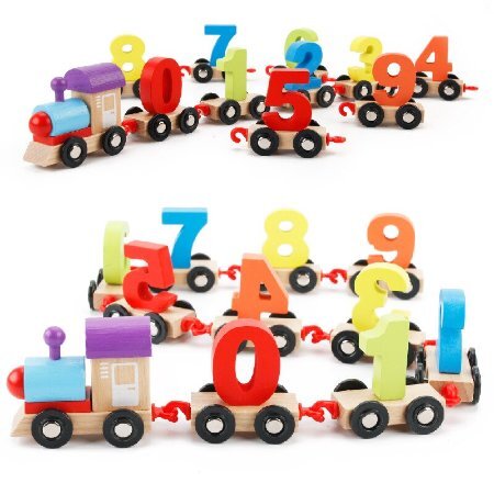 Lavinamoji medinė dėlionė "Traukinys su skaičiais" цена и информация | Žaislai kūdikiams | pigu.lt