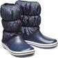 Crocs™ aulinukai žiemai Winter Puff Boot, Navy/White kaina ir informacija | Žieminiai batai vaikams | pigu.lt