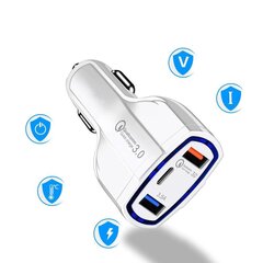 Универсальное автомобильное зарядное устройство Wozinsky 2X USB /USB TYPE C, 3.0 q3.0, черный (WCC-01) цена и информация | Зарядные устройства для телефонов | pigu.lt