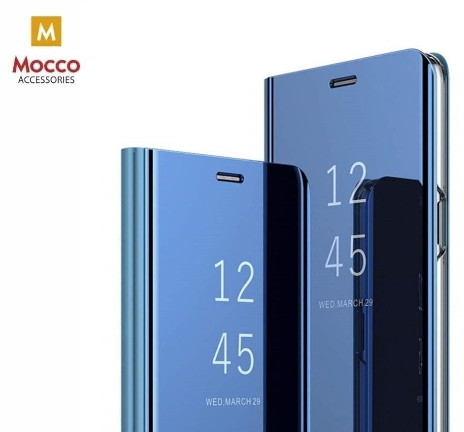 Mocco Clear View, Atverčiamas dėklas Samsung G975 Galaxy S10 Plus telefonui, Mėlyna kaina ir informacija | Telefono dėklai | pigu.lt