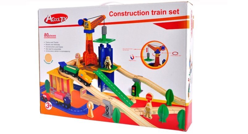 Medinė statybų aikštelė, 80 dalių kaina ir informacija | Žaislai kūdikiams | pigu.lt