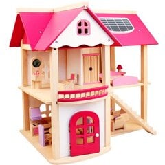 Medinis lėlių namas "Pink Dollhouse" цена и информация | Игрушки для девочек | pigu.lt