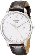 Tissot moteriškas laikrodis T-Classic T-Tradition T063.610.16.037.00, ruda/sidabrinė spalva kaina ir informacija | Moteriški laikrodžiai | pigu.lt