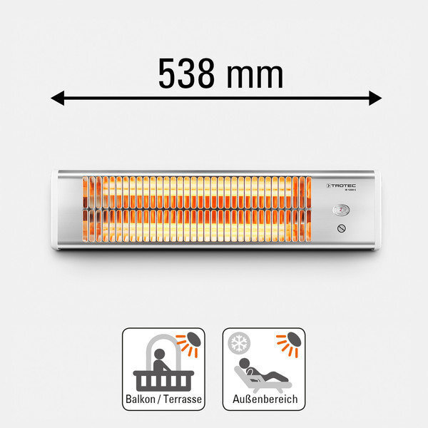 Trotec IR 1200 S kvarcinis infraraudonųjų spindulių šildytuvas цена и информация | Šildytuvai | pigu.lt