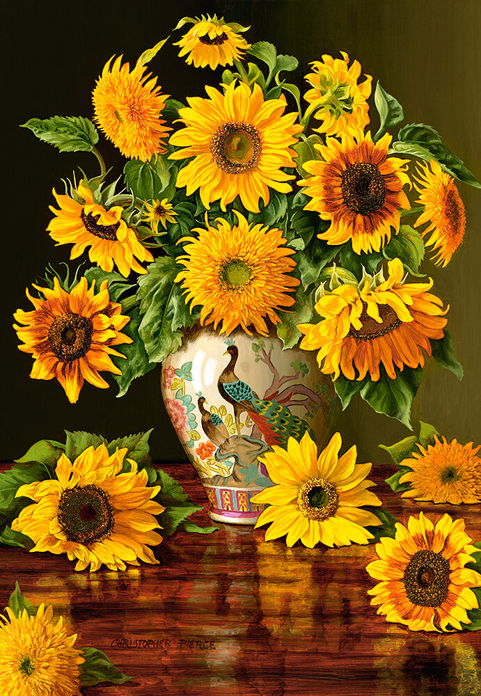 Dėlionė Castorland Puzzle Sunflowers in a Peacock Vase, 1000 d. kaina ir informacija | Dėlionės (puzzle) | pigu.lt