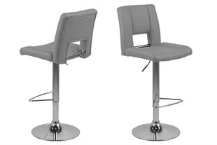 2-jų baro kėdžių komplektas Sylvia, pilkas kaina ir informacija | Virtuvės ir valgomojo kėdės | pigu.lt