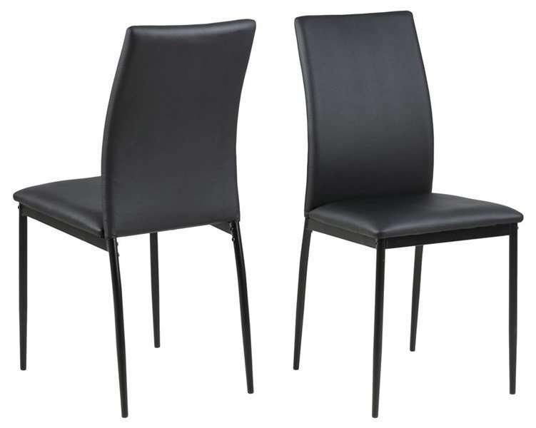 4-ių kėdžių komplektas Demina, juodas kaina ir informacija | Virtuvės ir valgomojo kėdės | pigu.lt
