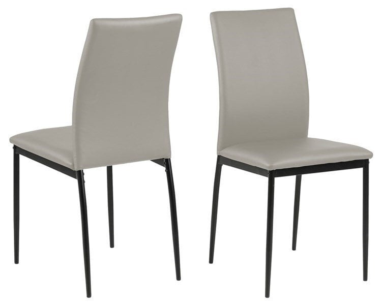 4-ių kėdžių komplektas Demina, šviesiai pilkas kaina ir informacija | Virtuvės ir valgomojo kėdės | pigu.lt