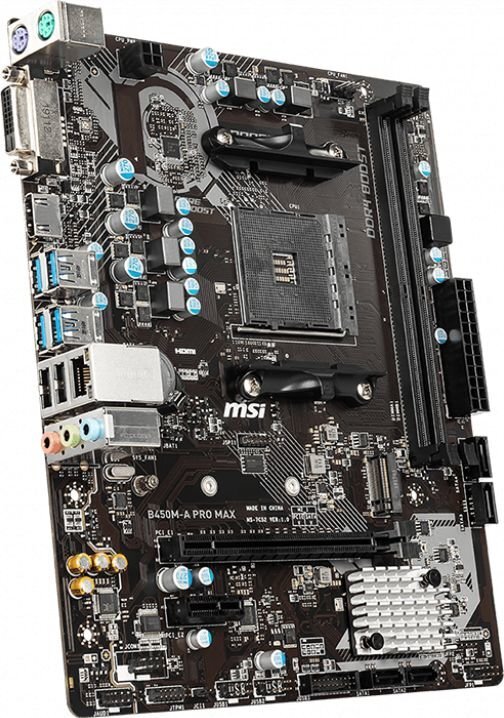 MSI B450M-A PRO MAX kaina ir informacija | Pagrindinės plokštės | pigu.lt