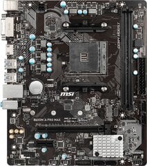 MSI B450M-A PRO MAX kaina ir informacija | Pagrindinės plokštės | pigu.lt