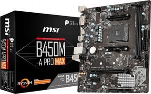 MSI B450M-A PRO MAX цена и информация | Материнские платы	 | pigu.lt