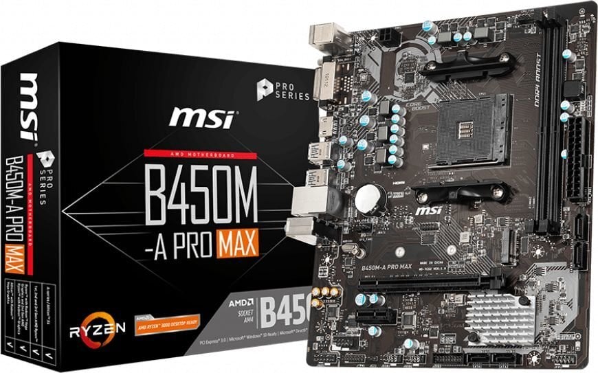 MSI B450M-A PRO MAX цена и информация | Pagrindinės plokštės | pigu.lt