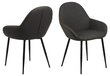 2-jų kėdžių komplektas Candis, pilka dirbtinė oda kaina ir informacija | Virtuvės ir valgomojo kėdės | pigu.lt
