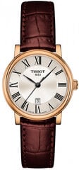 Женские часы Tissot T-Classic Carson Premium Quartz Lady T122.210.36.033.00, цвет коричневый/белый/золотой цена и информация | Tissot Одежда, обувь и аксессуары | pigu.lt