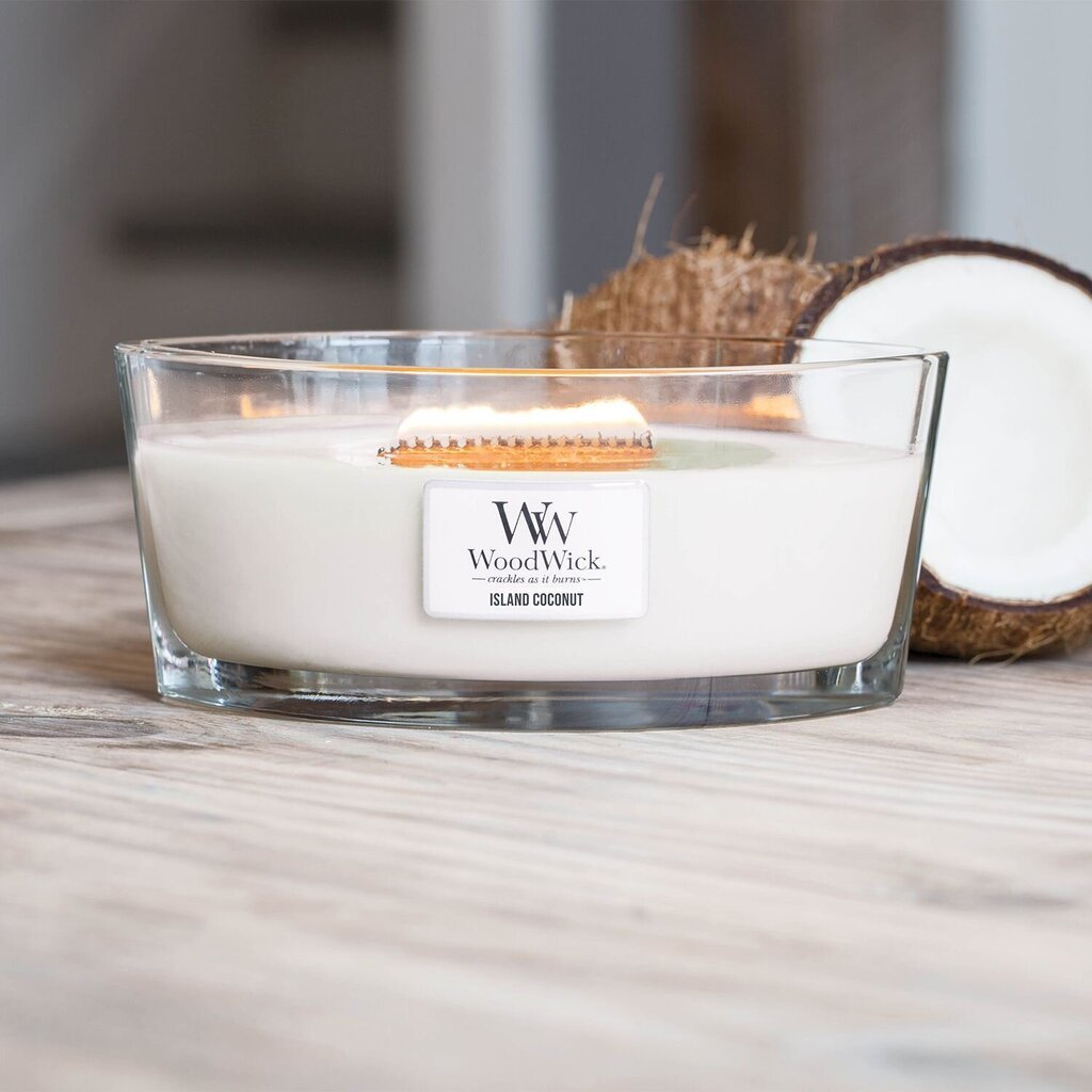 WoodWick kvapioji žvakė Island Coconut, 453,6 g kaina ir informacija | Žvakės, Žvakidės | pigu.lt