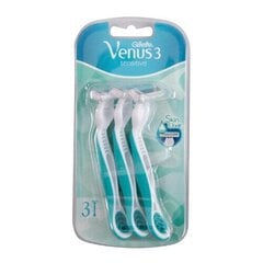 Skustuvas Gillette Venus 3 Sensitive, 3 vnt. цена и информация | Косметика и средства для бритья | pigu.lt