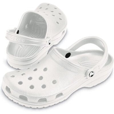 Crocs moteriški batai Classic 10001-100, balti kaina ir informacija | Šlepetės moterims | pigu.lt