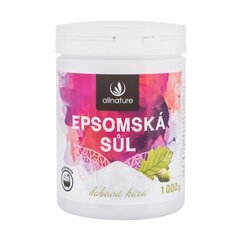 Vonios druska raumenų atpalaidavimui Allnature Epsom Salt Oak Bark, 1000g kaina ir informacija | Dušo želė, aliejai | pigu.lt