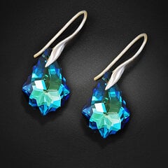 Серебряные серьги "Барокко IV (Bermuda Blue)" с кристаллами Swarovski™ цена и информация | Серьги | pigu.lt