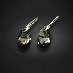 Серебряные серьги "Барокко (Silver Night)" с кристаллами Swarovski™ цена и информация | Серьги | pigu.lt