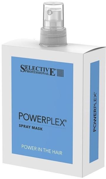 Kaukė dažytiems, balintiems ar tiesintiems plaukams Selective Professional POWERPLEX SPRAY MASK 150 ml цена и информация | Priemonės plaukų stiprinimui | pigu.lt