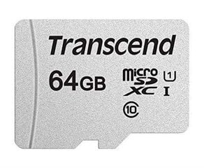 Transcend TS64GUSD300S MicroSDXC 64GB цена и информация | Карты памяти для телефонов | pigu.lt