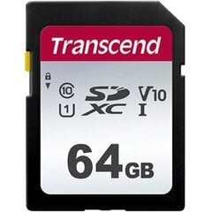 Transcend TS64GSDC300S microSDXC 64GB цена и информация | Карты памяти для фотоаппаратов, камер | pigu.lt