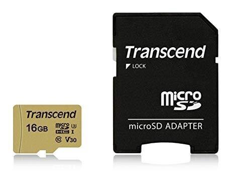 Transcend TS16GUSD500S MicroSD 16GB (+SD adapteris) kaina ir informacija | Atminties kortelės telefonams | pigu.lt