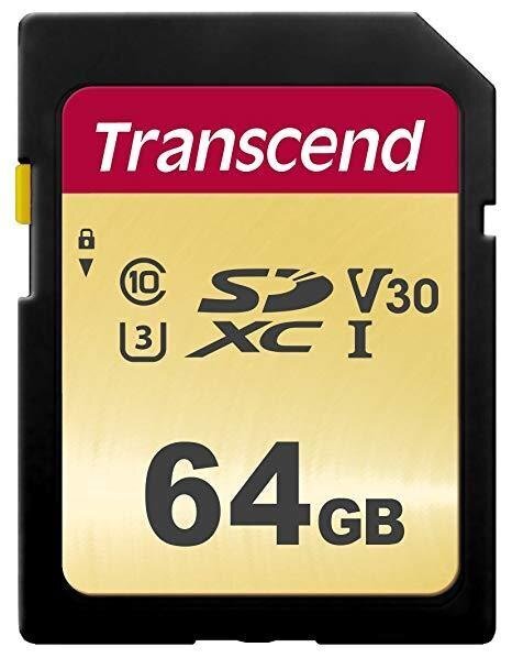 Transcend TS64GSDC500S MicroSDXC 64GB kaina ir informacija | Atminties kortelės telefonams | pigu.lt