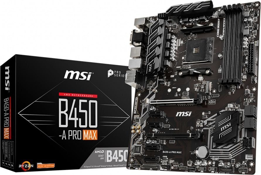 MSI B450-A Pro MAX цена и информация | Pagrindinės plokštės | pigu.lt