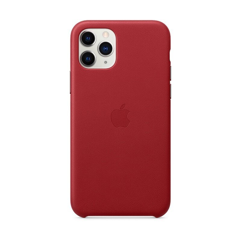 Apple iPhone 11 Pro Leather Cover Red kaina ir informacija | Telefono dėklai | pigu.lt