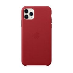 Apple iPhone 11 Pro Max Leather Cover Red kaina ir informacija | Telefono dėklai | pigu.lt