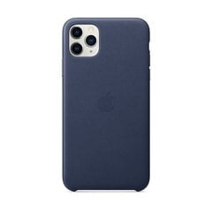 Apple iPhone 11 Pro Max Leather Cover Midnight Blue kaina ir informacija | Telefono dėklai | pigu.lt